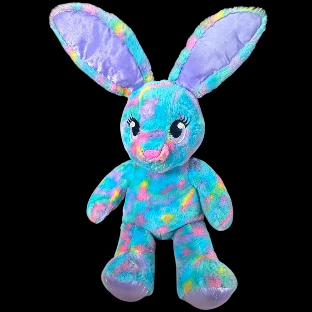 Build A Bear Tie Dye Bunny Rabbit Plush BAB Pink Purple Blue